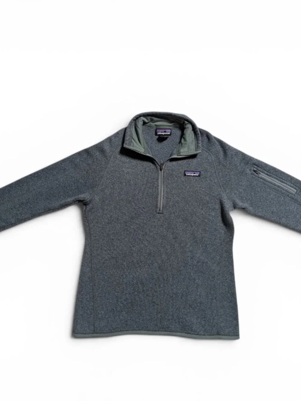 Patagonia Better Sweater 1/4 Zip Pullover Women's M Green Gray — EUC - Picture 1 of 9